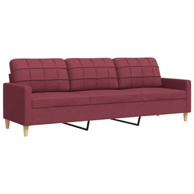 Zdjęcie produktu dla Sofa 3-osobowa, winna czerwień, 210 cm,tapicerowana tkaniną