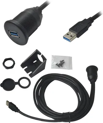 Produktbild von Q72C USB 3.0 Verlängerungskabel 1 m – Stecker auf Buchse – Auto Armaturenbrett USB Kabel