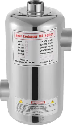 Immagine prodotto di Scambiatore di calore per piscina - Acciaio inossidabile - 28 kW - 1292 x 134 mm - Per il riscaldamento dell'acqua della piscina - Lavanda