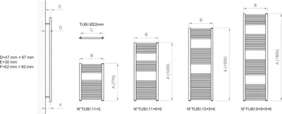 Immagine prodotto di Scaldasalviette per bagno bianco 40x180