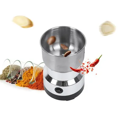 Produktbild von Elektrische Kaffeemühle,150W tragbare Mühle,Edelstahlmühle für Kaffeebohne,Leinsamen,Nuss,Gewürze Getreide