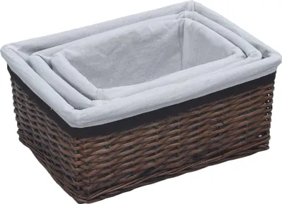 Obrázek produktu pro vidaXL Sada 3 ks košů Nestable Brown Wicker
