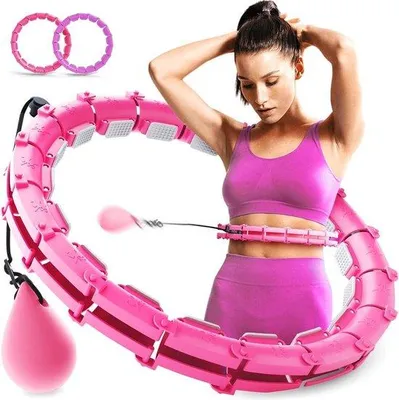 Produktbild von Famanu Hula Hoop mit Gewichtsball und Noppen - 18 verstellbare Segmente für Fitness und