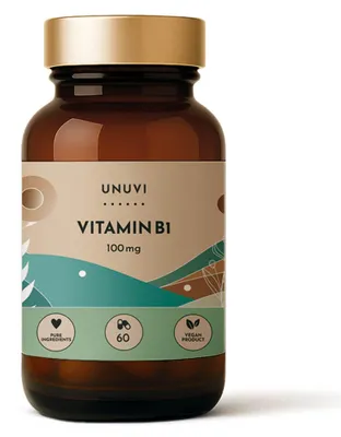 Productafbeelding van Vitamine B1 (Thiamine) 100 mg, 60 veganistische capsules. Energie, metabolisme. UNUVI