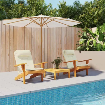 Produktbild von The Living Store Adirondack-Auflagen 2 Stk. Creme Oxford-Gewebe