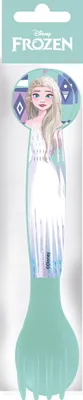 Immagine prodotto di Tataway Disney set di 2 posate di plastica blu per bambini Frozen Elsa e Anna cucchiaio e forchetta