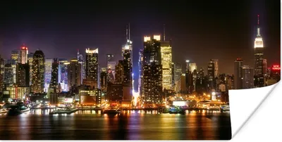 Produktbild von MuchoWow® Poster New York - Skyline - Farben 160x80 cm - Foto Poster