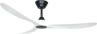 Produktbild von Energiespar Deckenventilator mit Fernbedienung Eco Genuino Matt Schwarz / Matt Weiß 152 cm