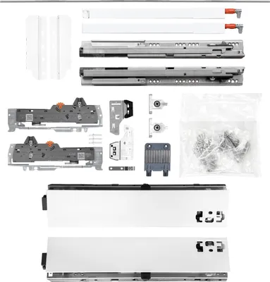 Produktbild von BLUM Schubladenschienen TANDEM-Höhe 83 m. Reling 195mm 65kg, NL500 weiß KB1400mm