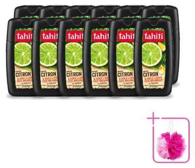 Immagine prodotto di 12 flaconi di bagnoschiuma Tahiti, profumato al limone e all'olio di cocco, idratante, 250 ml, confezione risparmio, 12 pezzi