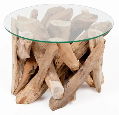Produktbild von Couchtisch TORA (Ø 60cm) aus massiven Teak Wurzelholz-Stücken