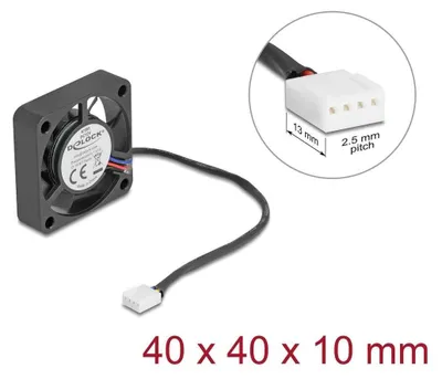 Produktbild von Delock Axiallüfter 12 V DC, 40 x 40 x 10 mm schwarz