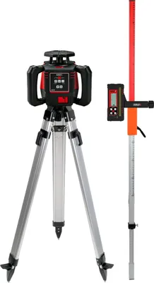 Image de Levelfix 860H Laser rotatif faisceau rouge - Set avec Trépied 1,8 m et Mire de mesure 2,4 m - NETIM - 554811