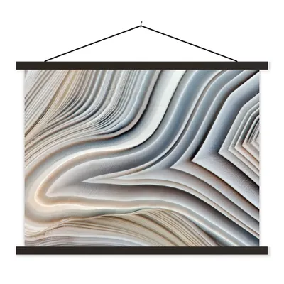 Produktbild von MuchoWow® Textilposter Marmoroptik - Stein - Linien - Luxus - Marmor 150x113 cm mit schwarzem Rahmen - Wohnzimmer