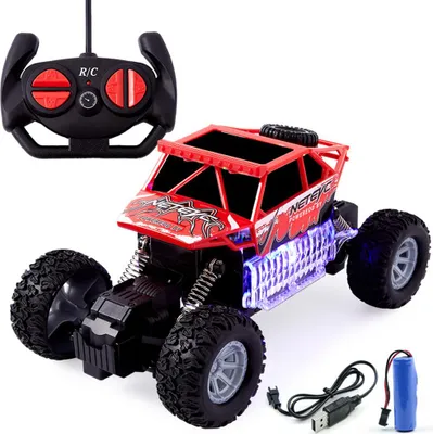 Obrázek produktu pro Dobíjecí bezdrátové dálkové ovládání auto off- road trucks s LED světla hrát hračky děti dárky červená