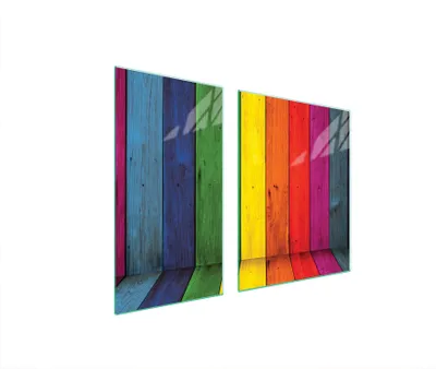 Image de Plaques de recouvrement pour cuisinière 2 pièces 90x52 Couverture de champ vitrocéramique Verre Planche à découper Coloré Bois