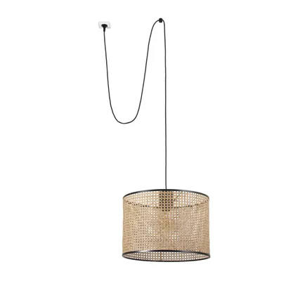 Produktbild von MAMBO Hängelampe schwarz/rattan ø450 mit Stecker 68604-49