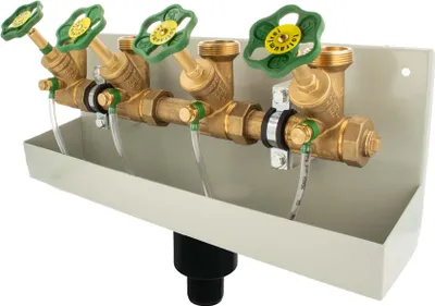 Produktbild von SCHLÖSSER Kompakt-Verteilerstation 4-Strang Verteiler - Zulauf 1 Zoll - DN 25, mit Ablaufrinne