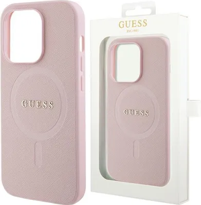 Produktbild von Guess Guhmp14Lpsahmcp Etui Für Iphone 14 Pro - Rosa Saffiano Magsafe