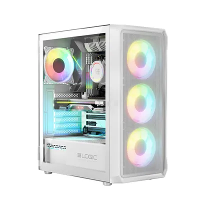 Obrázek produktu pro ATX polovysoká skříň Logic PORTOS ARGB Bílá Černá