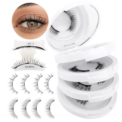 Produktbild von 4 Paar Magnetische Wimpern, Magnet Wimpern Ohne Eyeliner, Kein Kleber erforderli