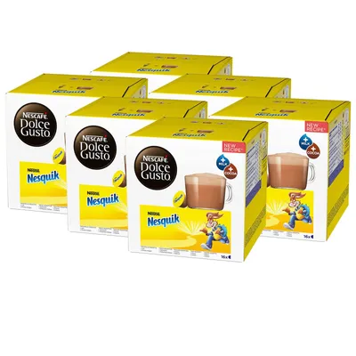 Produktbild von Nescafé Dolce Gusto Nesquik, Kakao, Schokolade, 6er Pack, 6 x 16 Kapseln