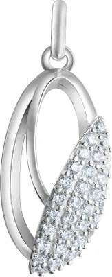 Produktbild von V Anhänger 925/- Sterling Silber 2,5cm weiß Zirkonia weiß 371240682R