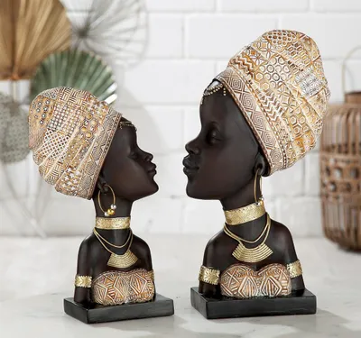 Produktbild von Gilde Figur, Frau, "Zola", orientalisch, Kunstharz, braun, creme, goldfarben, VE 2, L. 9 cm, B. 19 cm, H. 30 cm 37135 4063387371350