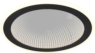 Image de Plafonnier LED, noir mat, télécommande, D 38 cm
