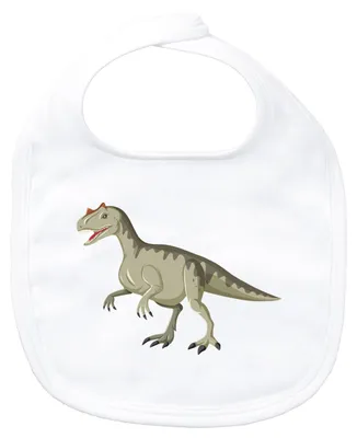 Produktbild von Huuraa Baby Lätzchen Allosaurus Dinosaurier White Klettverschluss  Baumwolle Latz Geschenkidee