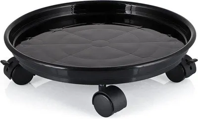 Immagine prodotto di Carrello per piante Carrello per vasi da 30 cm con ruote frenate Carrello per piante in plastica per piante da giardino pesanti - capacità di carico 56 kg (nero) by Skelang