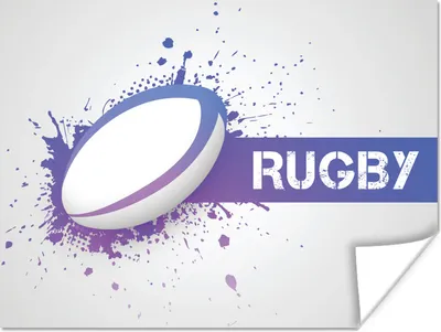 Produktbild von MuchoWow® Poster Eine Illustration eines Rugby-Posters 160x120 cm - Foto Plakat