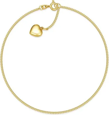 Produktbild von SILBERKETTEN STORE Fußkette Panzer 1mm mit Herzanhänger 2123 - echt 333 Gold - 23cm