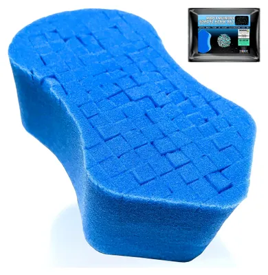 Produktbild von Ergonomischer Autowaschschwamm aus Premium-Schaum 1 Stück | Anti-Kratzer-Schwamm für Seifen- und Spülmittelwäsche | Kreuzschnitt für einfachen Griff, langlebig, weich und kratzfrei