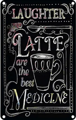 Produktbild von vianmo Blechschild 30x20 cm Laughter and Latte are the best
