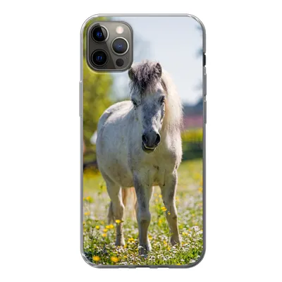 Produktbild von MuchoWow® Handyhülle Schutzhülle Hülle für iPhone 13 Pro Max Pferd - Blumen - Licht Silikon Softcase Handy Hülle - Mobiltelefon