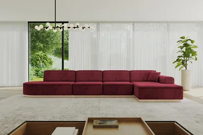 Produktbild von ALTDECOR Ecksofa in L-Form IREA-L3 412x165x80 cm Bordeauxrot Corner Sofa Eckcouch Couch Wohnlandschaft Cauchsofa