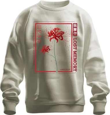 Immagine prodotto di LOST MEMORY Giglio ragno rosso Higanbana Felpa unisex streetwear pullover, natura, XL