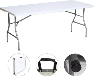 Produktbild von Klapptisch 180x75x74 cm Kunststoff / Stahl Gartentisch Esstisch Campingtisch Partytisch Buffettisch