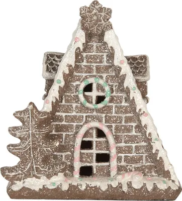 Immagine prodotto di Clayre & Eef Casa di pan di zenzero con LED 17x10x18 cm Plastica marrone