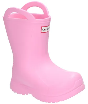 Produktbild von American Club KAL30 Kinder Gummistiefel wasserdicht leichte Regenstiefel mit Einlegesohle, Rosa 25