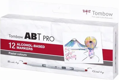 Obrázek produktu pro Tombow ABT Pro, 12 kusů, Vícebarevný, Kulatý, Inkoust na alkoholové bázi, Krabice