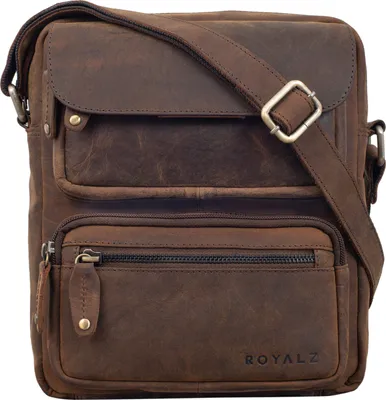 Produktbild von ROYALZ "Florida" Schultertasche Herren Klein Leder Vintage Look Kleine Umhängetasche Männer mini Messenger Bag Ledertasche