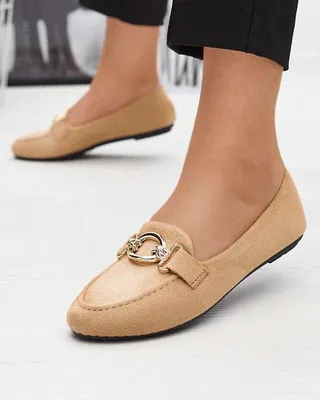 Produktbild von Beige Mokassins aus Öko-Veloursleder Brussi - Footwear, Größe 36