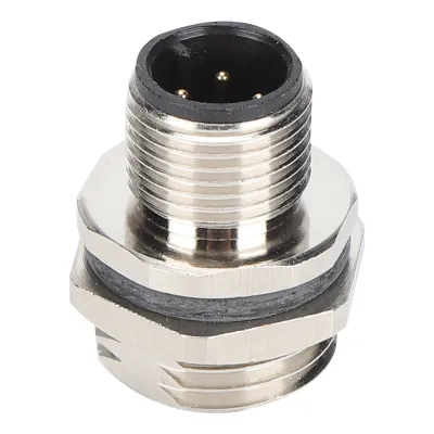 Zdjęcie produktu dla Panelowe złącze gniazdowe, 4-stykowe złącze wtykowe, wodoodporne złącze M12, 4-stykowy adapter wtykowy, złącze gniazdowe, panelowa wtyczka gniazdowa