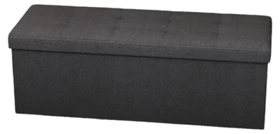 Produktbild von Aufbewahrungstruhe mit Sitz - Ottomane - Aufbewahrungsbank - 300 kg - Leinenoptik - 110 x 38 x 38 cm