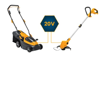 Produktbild von STIGA Akku-Rasenmäher Collector 136e  Bundle | 2-in-1 Set | Rasentrimmer + Rasenmäher | Inklusive 2x 20 Volt Akku