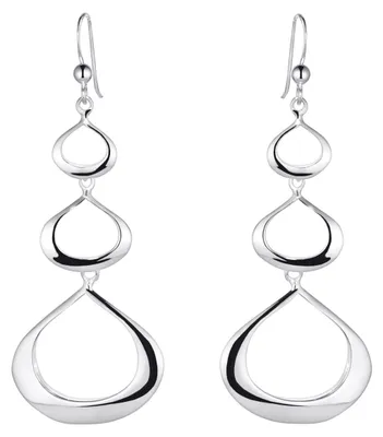 Produktbild von MATERIA Schicke Tropfen Ohrhänger Silber 925 lang Mädchen Damen Ohrringe hängend sehr leicht in Geschenk-Box #SO-50