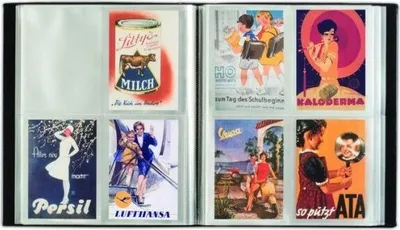 Produktbild von Album für 400 Postkarten, schwarz, mit 50 eingebundenen Klarsichthüllen