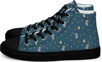 Produktbild von Mr. & Mrs. Panda Damen Sneaker Black Edition Koalabär Größe 38 1/2 - Blau - Geschenk, schlafen, Träumen, Schwarze, Bär, Koala, Sneakers für, Lustige Sprüche, Schwarz